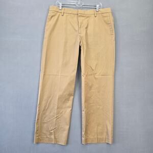 Dockers Brown Iron Free Khaki Pants Straight Fit Flat Front Chinos Men's Size 38